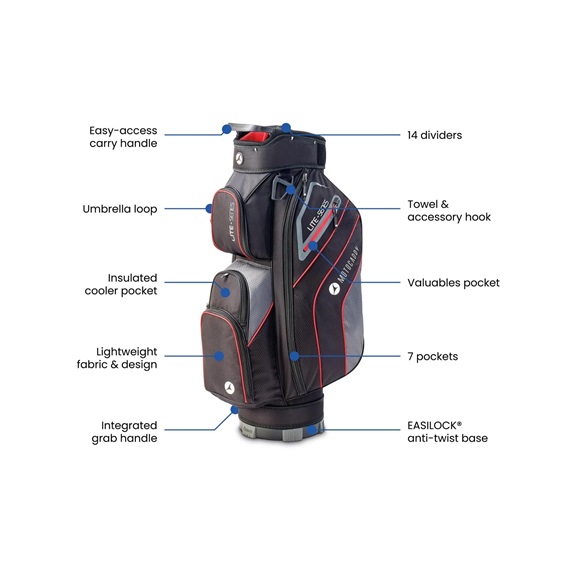 Motocaddy NEW Lite-Series Cartbag, schwarz/blau