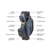 Motocaddy NEW Dry-Series Cartbag, schwarz/blau