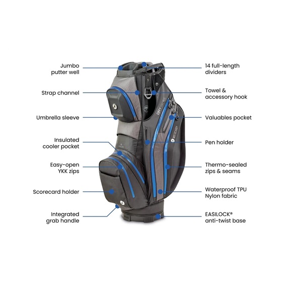 Motocaddy NEW Dry-Series Cartbag, schwarz/rot