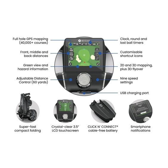 Motocaddy NEW M5 GPS Elektrotrolley, Standard-Lithium-Akku
