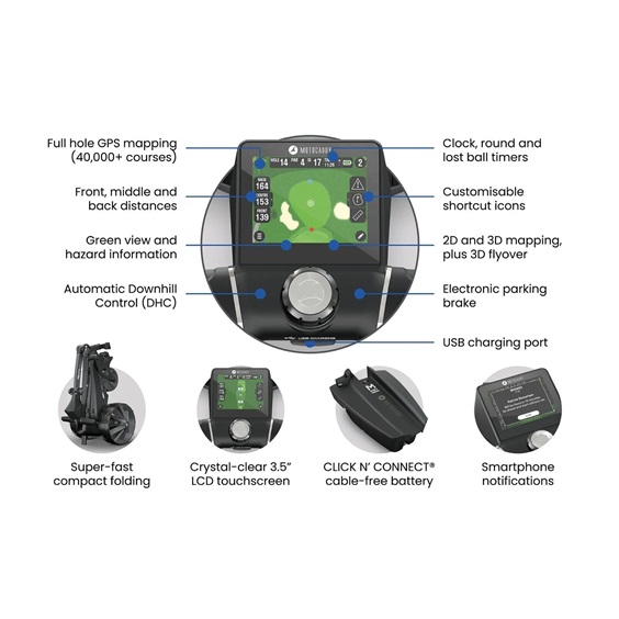 Motocaddy NEW M5 GPS DHC Elektrotrolley, Ultra-Lithium-Akku