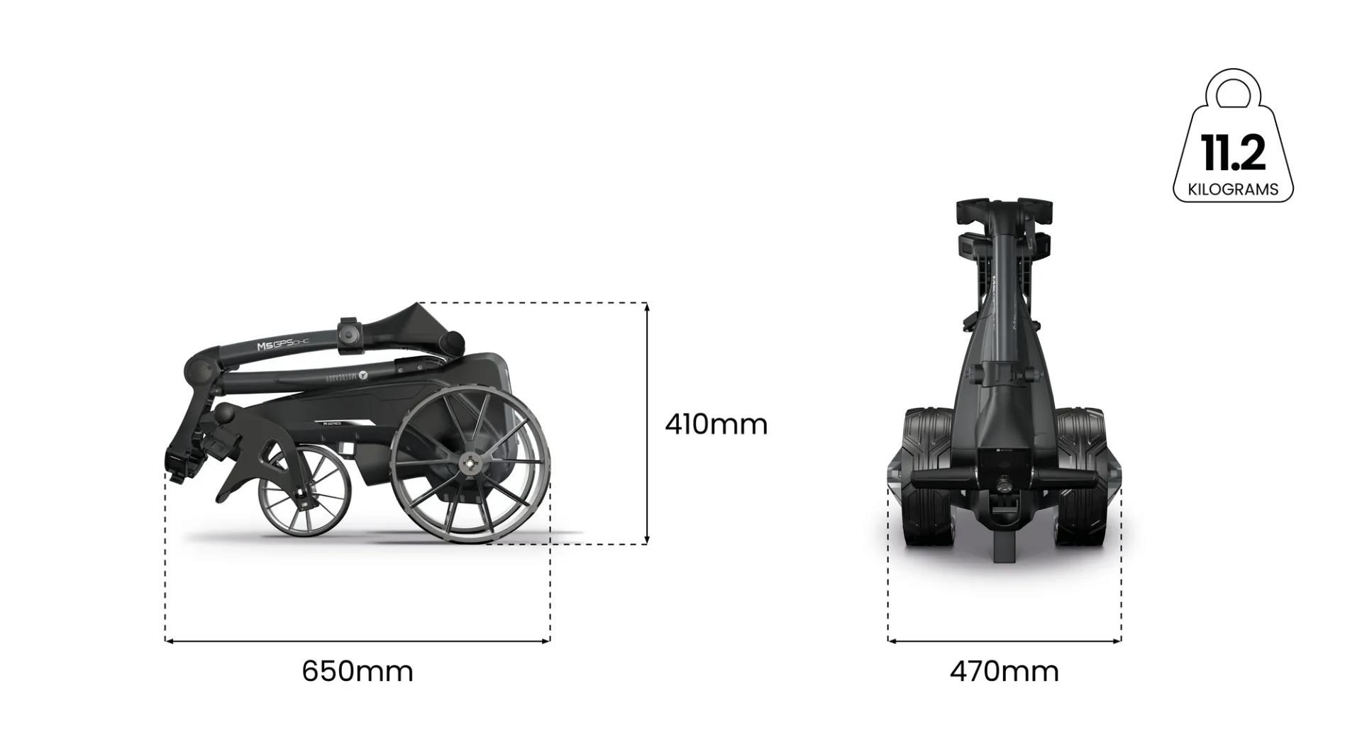 Motocaddy NEW M5 GPS DHC Elektrotrolley, Ultra-Lithium-Akku