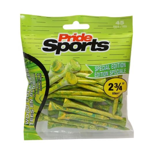 Pride Sports Special Edition Paint Splatter Holztees, 69mm, 45Stk., grün/gelb
