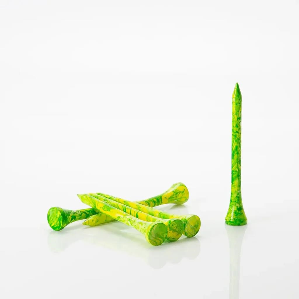 Pride Sports Special Edition Paint Splatter Holztees, 69mm, 45Stk., grün/gelb