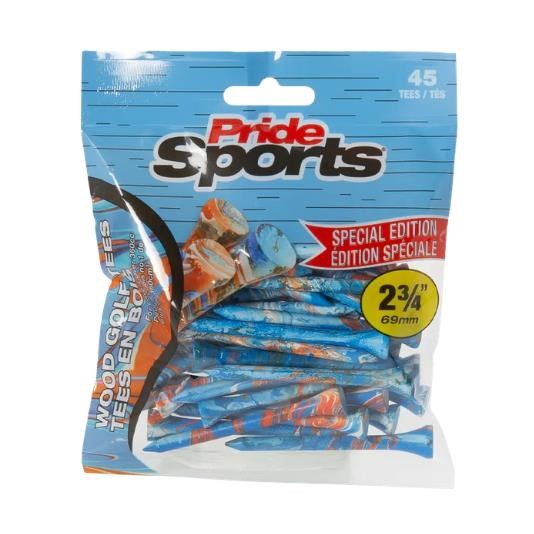 Pride Sports Special Edition Paint Splatter Holztees, 69mm, 45Stk., blau/orange