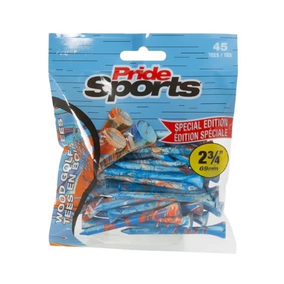 Pride Sports Special Edition Paint Splatter Holztees, 69mm, 45Stk., blau/orange