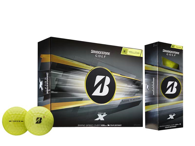 Bridgestone Tour B X Golfbälle, gelb