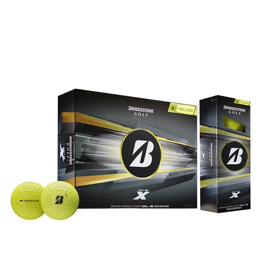 Bridgestone Tour B X Golfbälle, gelb