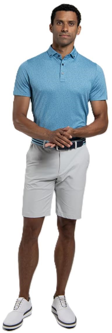 KJUS Lance Printed Herren Poloshirt, atlas blau