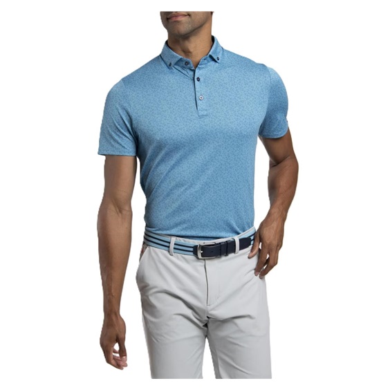 KJUS Lance Printed Herren Poloshirt, atlas blau