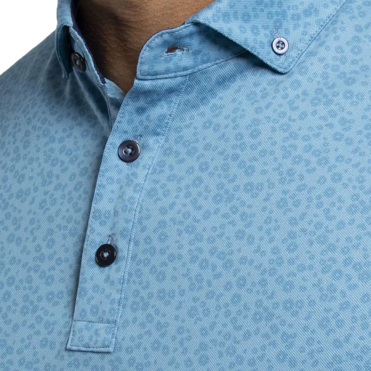 KJUS Lance Printed Herren Poloshirt, atlas blau