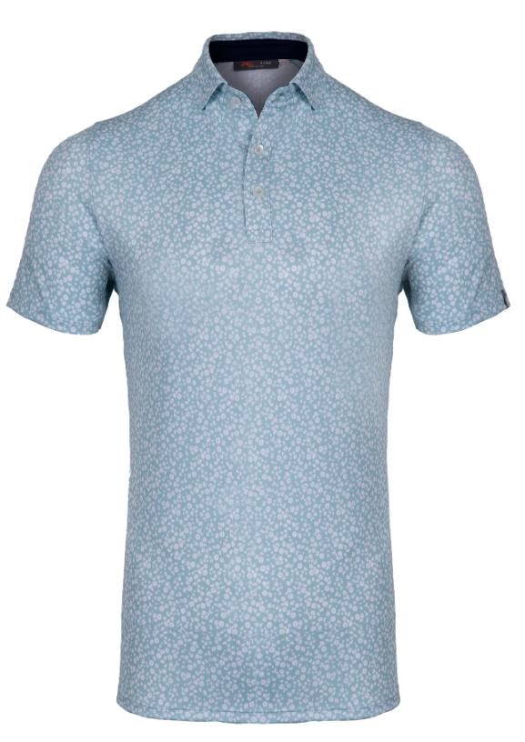KJUS Lance Printed Herren Poloshirt, riverbank/white