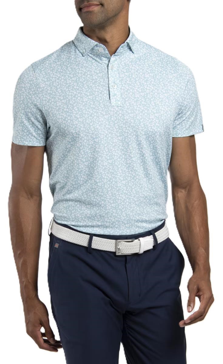 KJUS Lance Printed Herren Poloshirt, riverbank/white