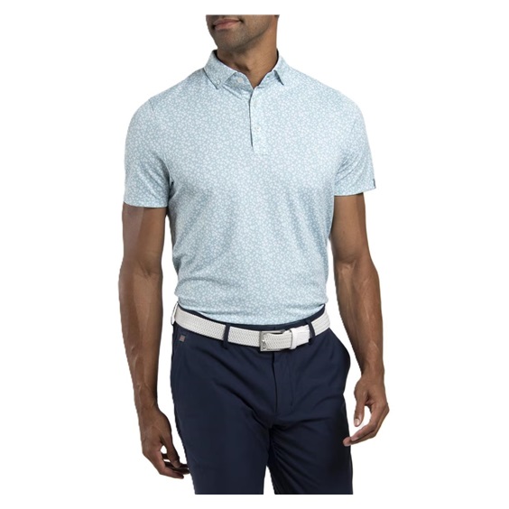 KJUS Lance Printed Herren Poloshirt, riverbank/white