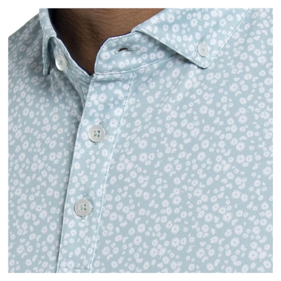KJUS Lance Printed Herren Poloshirt, riverbank/white