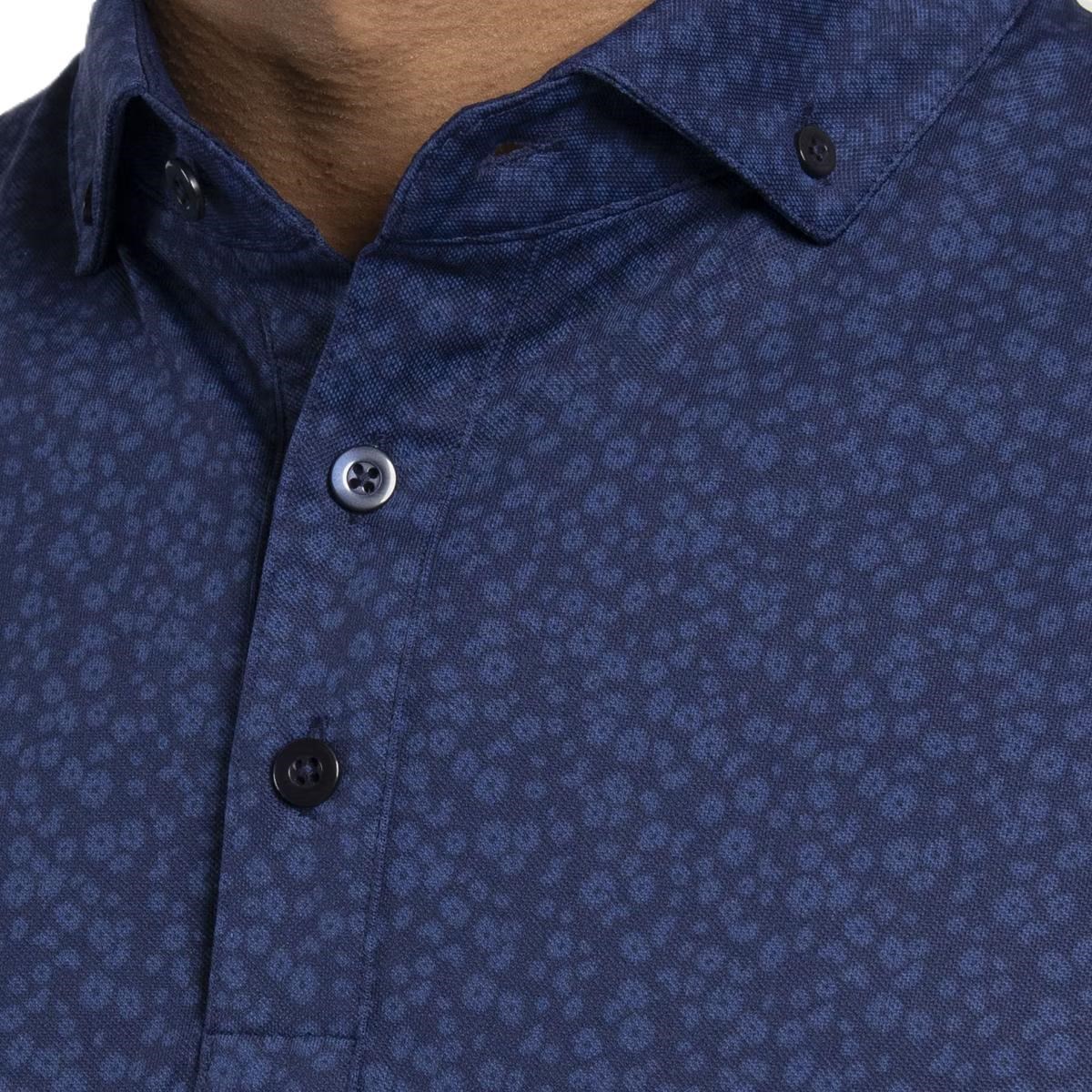 KJUS Lance Printed Herren Poloshirt, atlanta blau