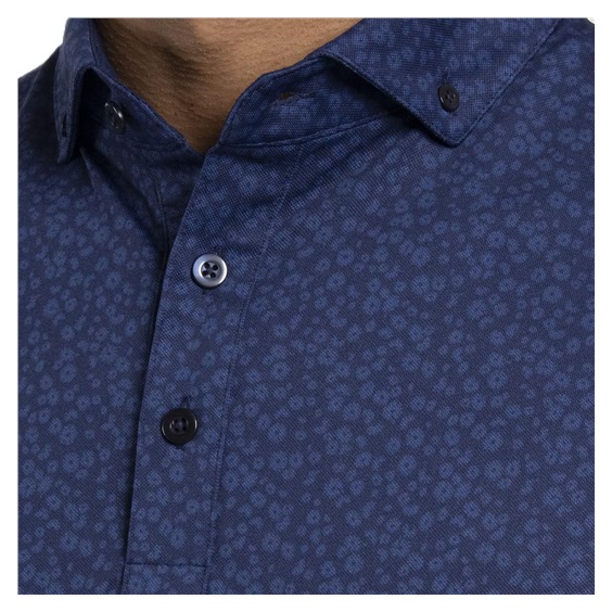 KJUS Lance Printed Herren Poloshirt, atlanta blau