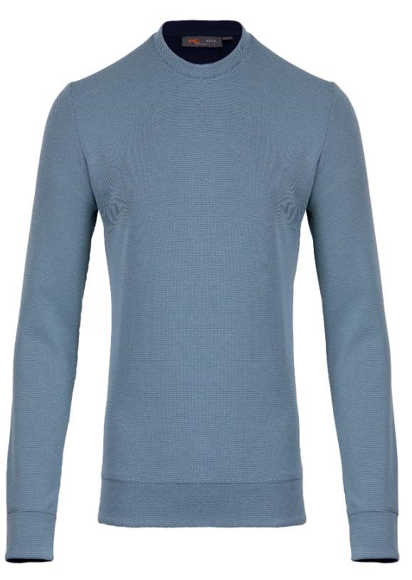 KJUS Essentials Crew Neck Herren Sweatshirt, riverbank/atlanta blau
