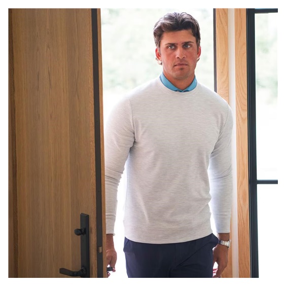 KJUS Essentials Crew Neck Herren Sweatshirt, riverbank/atlanta blau