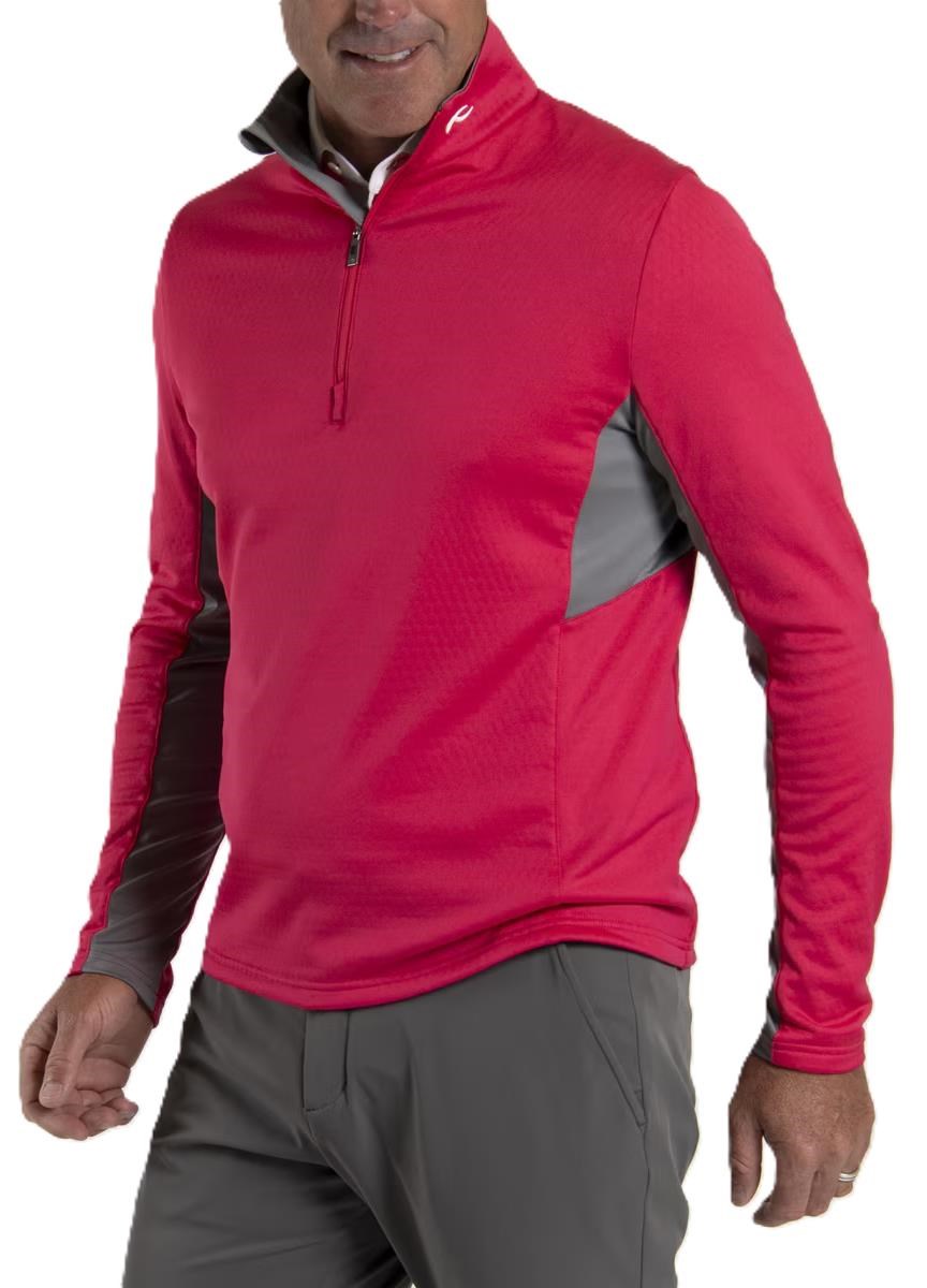 KJUS Hydraulic Midlayer Half-Zip Herren Sweatshirt, rhubarb/pewter