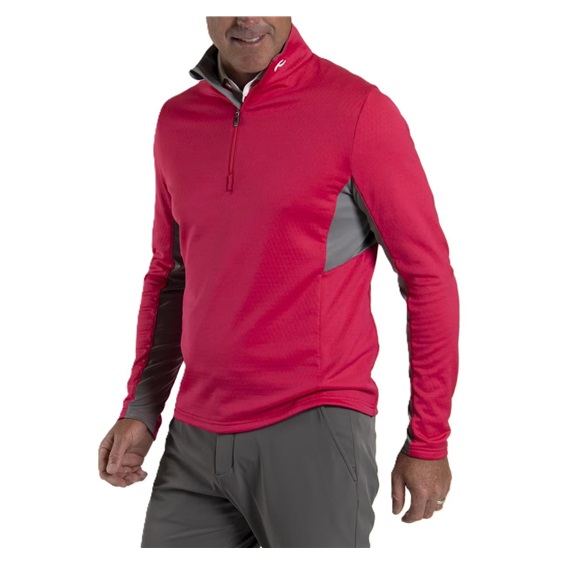 KJUS Hydraulic Midlayer Half-Zip Herren Sweatshirt, rhubarb/pewter