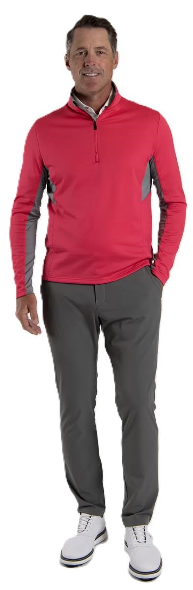 KJUS Hydraulic Midlayer Half-Zip Herren Sweatshirt, rhubarb/pewter