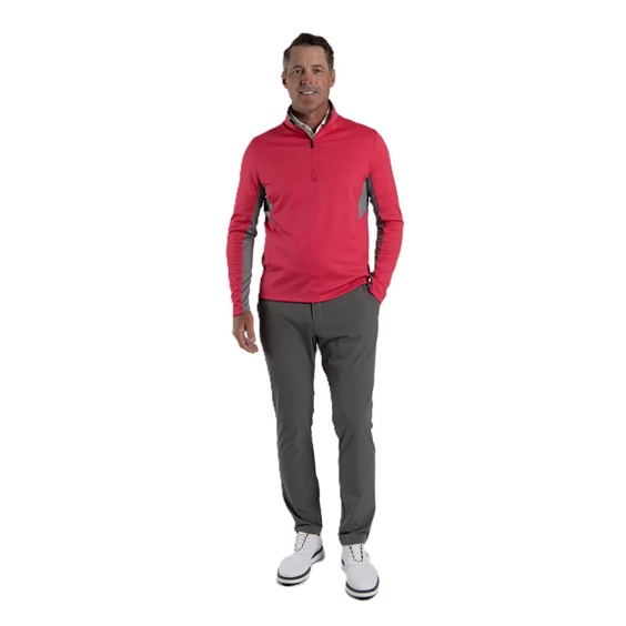 KJUS Hydraulic Midlayer Half-Zip Herren Sweatshirt, rhubarb/pewter