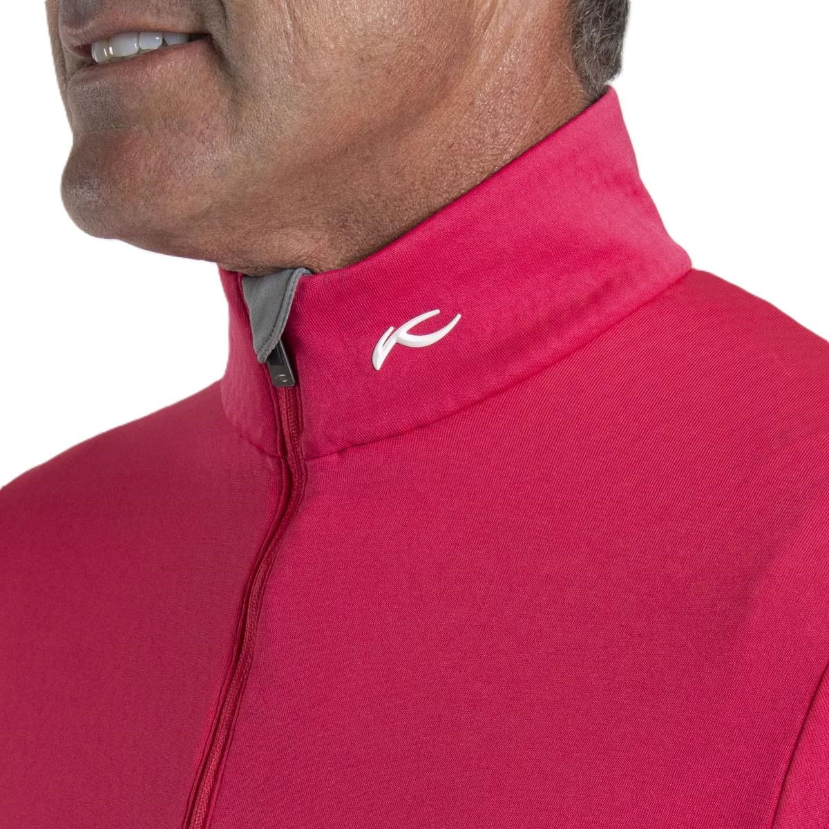 KJUS Hydraulic Midlayer Half-Zip Herren Sweatshirt, rhubarb/pewter
