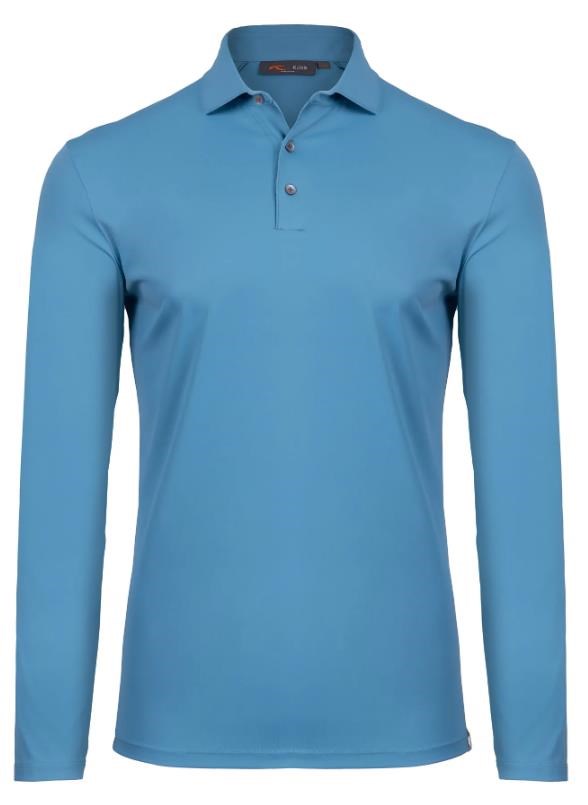 KJUS Cool Point Longsleeve Herren Langarm-Poloshirt, atlas blau