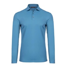 KJUS Cool Point Longsleeve Herren Langarm-Poloshirt, atlas blau