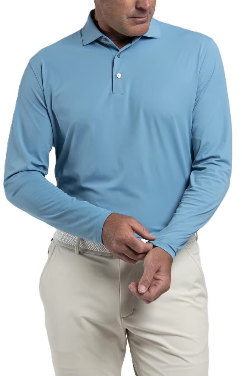 KJUS Cool Point Longsleeve Herren Langarm-Poloshirt, atlas blau