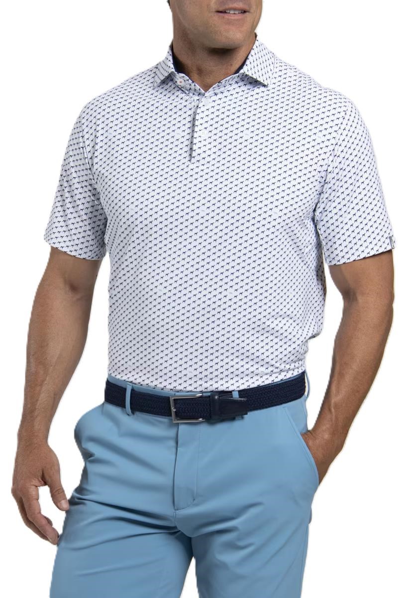 KJUS Golfer Herren Poloshirt, weiss/atlanta blau