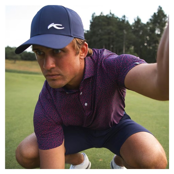 KJUS Golfer Herren Poloshirt, rhubarb/atlanta blau