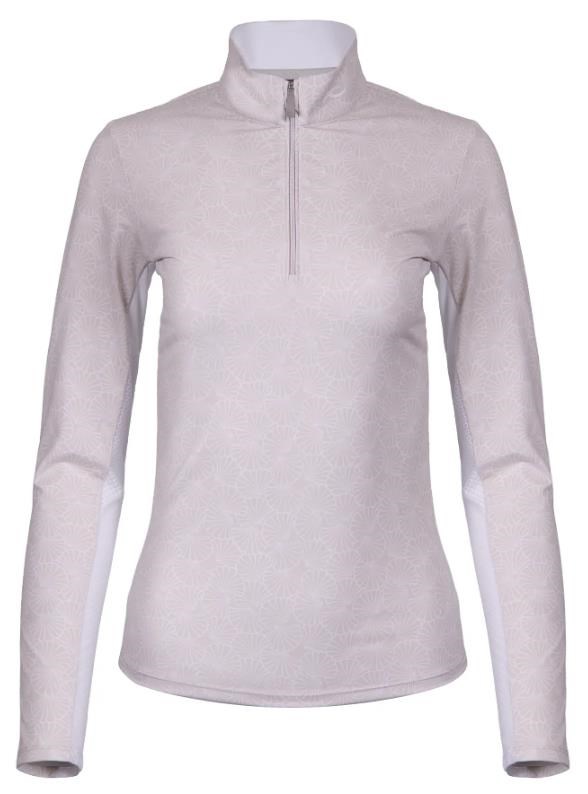 KJUS Sunshine Printed Half-Zip Damen Sweatshirt, oyster/white