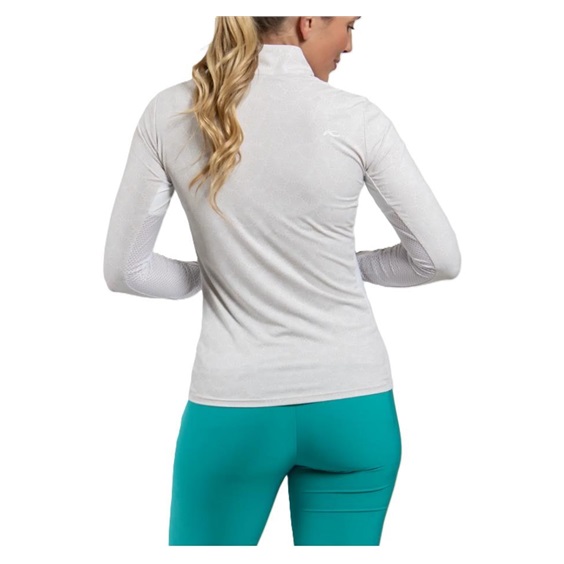 KJUS Sunshine Printed Half-Zip Damen Sweatshirt, oyster/white