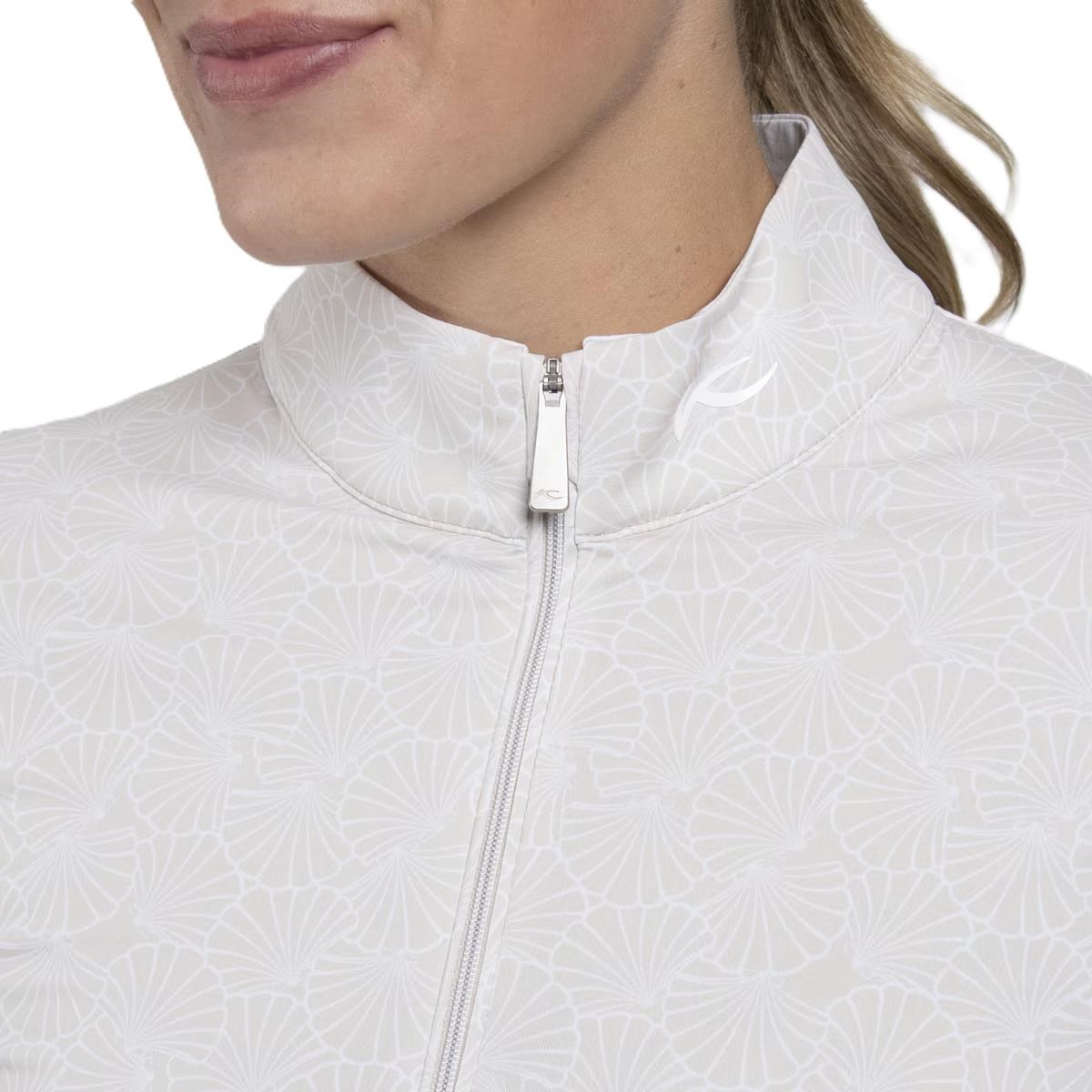KJUS Sunshine Printed Half-Zip Damen Sweatshirt, oyster/white