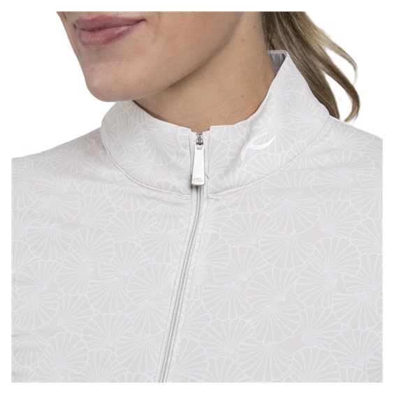 KJUS Sunshine Printed Half-Zip Damen Sweatshirt, oyster/white