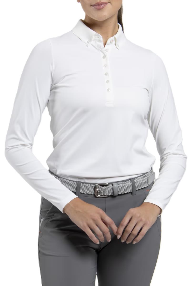 KJUS Catalina Cool Damen Langarm-Polo, weiss