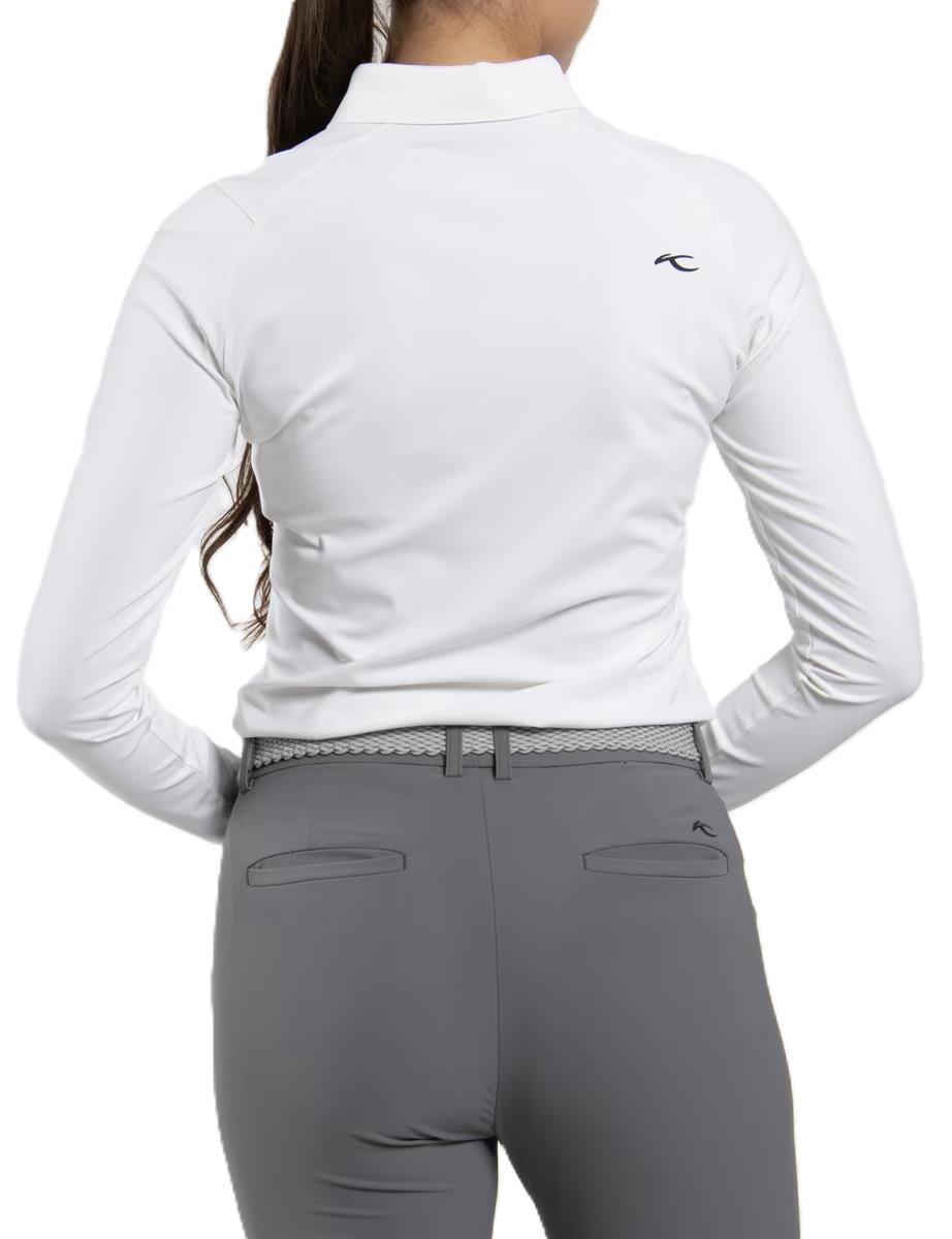 KJUS Catalina Cool Damen Langarm-Polo, weiss