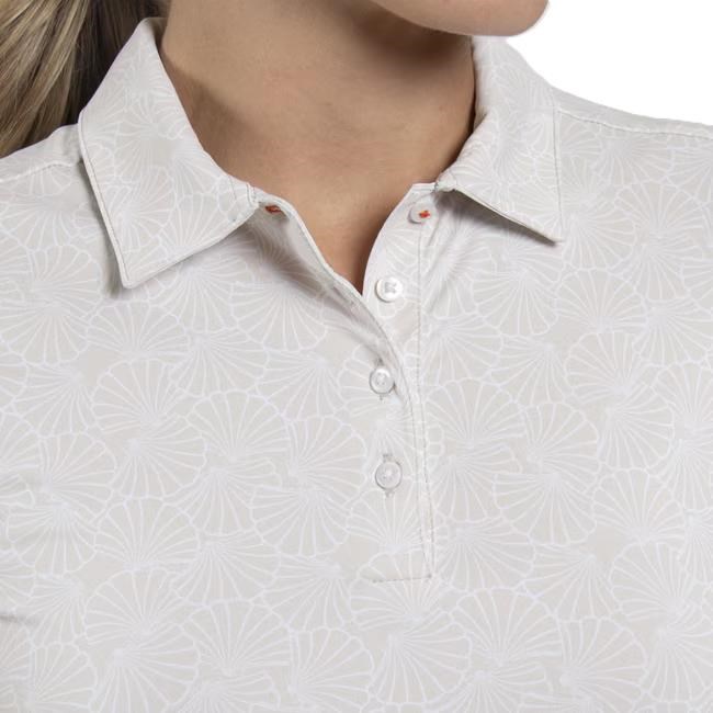 KJUS Enya Printed Damen Poloshirt, oyster/weiss