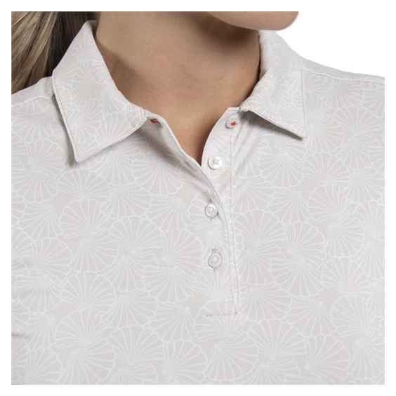 KJUS Enya Printed Damen Poloshirt, oyster/weiss