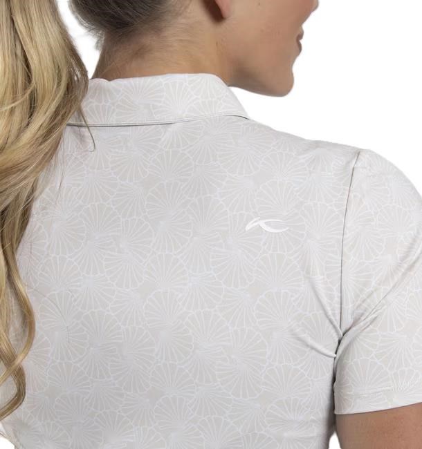 KJUS Enya Printed Damen Poloshirt, oyster/weiss