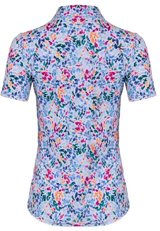 KJUS Enya Printed Damen Poloshirt, weiss/poolside