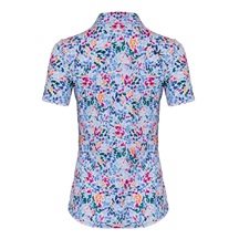 KJUS Enya Printed Damen Poloshirt, weiss/poolside