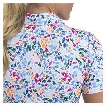 KJUS Enya Printed Damen Poloshirt, weiss/poolside