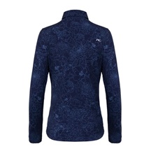 KJUS Hollow Pima Print Langarm-Polo für Frauen, atlanta blau/atlanta blau