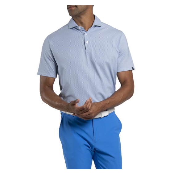 KJUS Hollow Pima Print Herren Poloshirt, weiss/catamarn