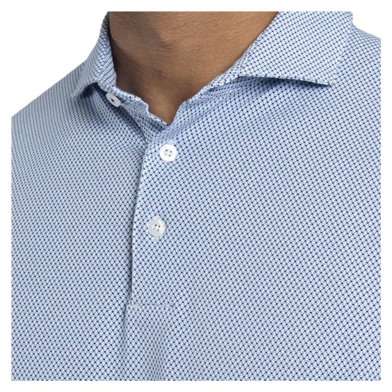KJUS Hollow Pima Print Herren Poloshirt, weiss/catamarn