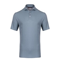 KJUS Hollow Pima Print Herren Poloshirt, riverbank/white