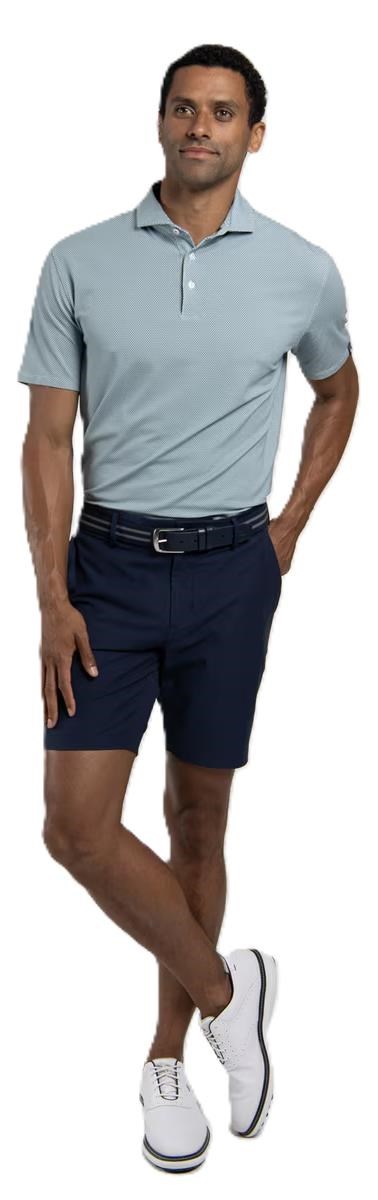 KJUS Hollow Pima Print Herren Poloshirt, riverbank/white